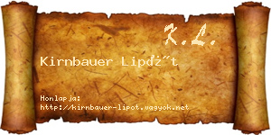 Kirnbauer Lipót névjegykártya